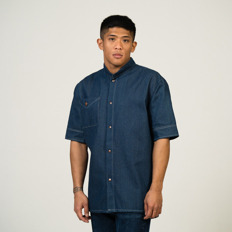 Short blue denim outlet jacket